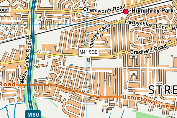 M41 9QE map - OS VectorMap District (Ordnance Survey)