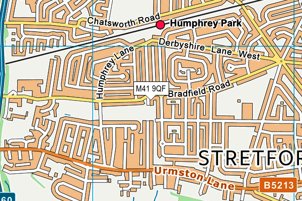 M41 9QF map - OS VectorMap District (Ordnance Survey)