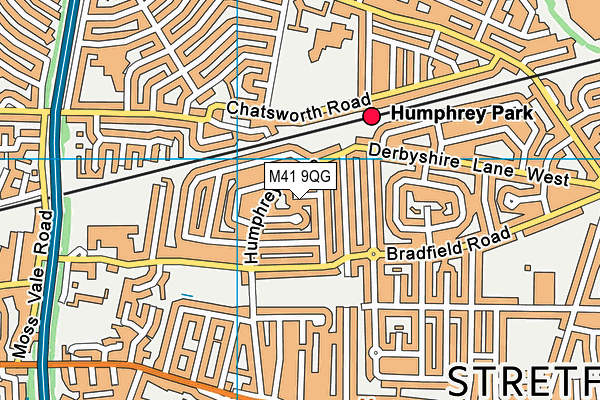 M41 9QG map - OS VectorMap District (Ordnance Survey)