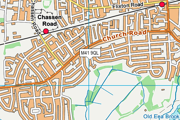 M41 9QL map - OS VectorMap District (Ordnance Survey)