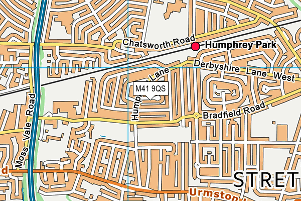 M41 9QS map - OS VectorMap District (Ordnance Survey)