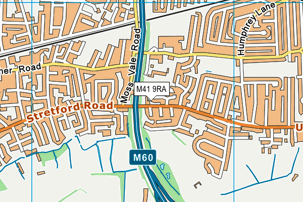 M41 9RA map - OS VectorMap District (Ordnance Survey)