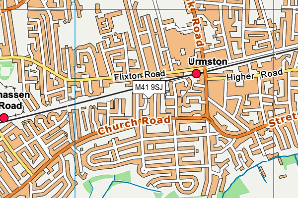 M41 9SJ map - OS VectorMap District (Ordnance Survey)