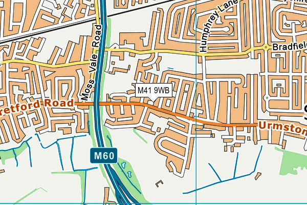 M41 9WB map - OS VectorMap District (Ordnance Survey)