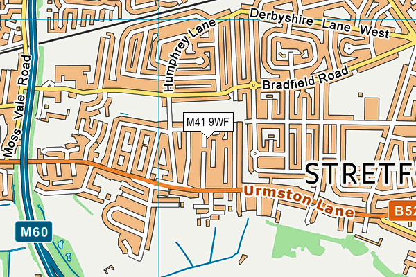 M41 9WF map - OS VectorMap District (Ordnance Survey)