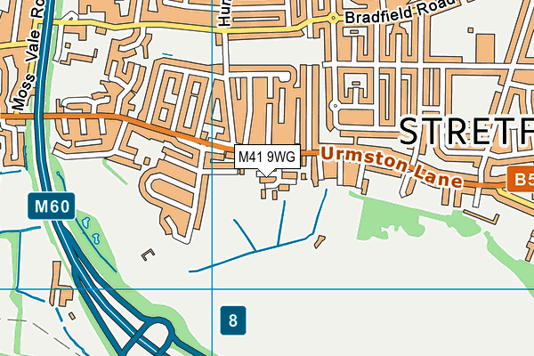 M41 9WG map - OS VectorMap District (Ordnance Survey)