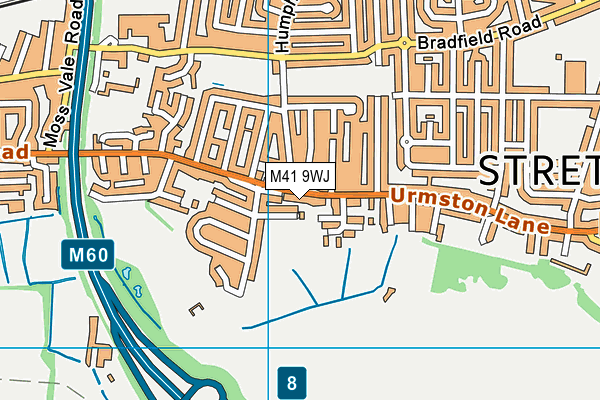 M41 9WJ map - OS VectorMap District (Ordnance Survey)