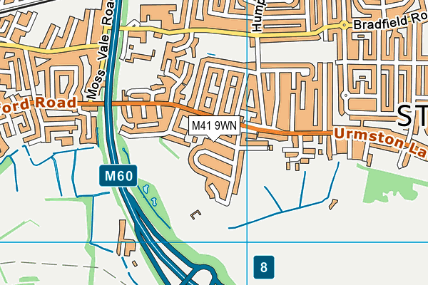 M41 9WN map - OS VectorMap District (Ordnance Survey)