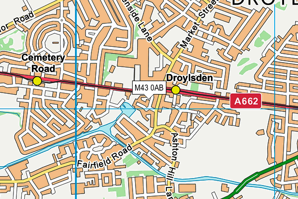 M43 0AB map - OS VectorMap District (Ordnance Survey)