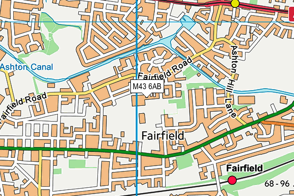 Fairfield High School (Droylsden) map (M43 6AB) - OS VectorMap District (Ordnance Survey)