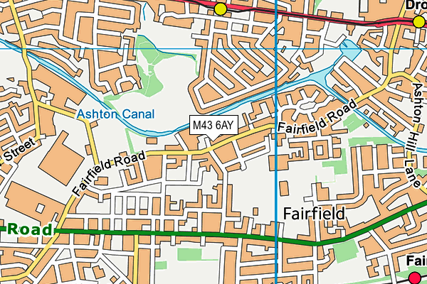 M43 6AY map - OS VectorMap District (Ordnance Survey)