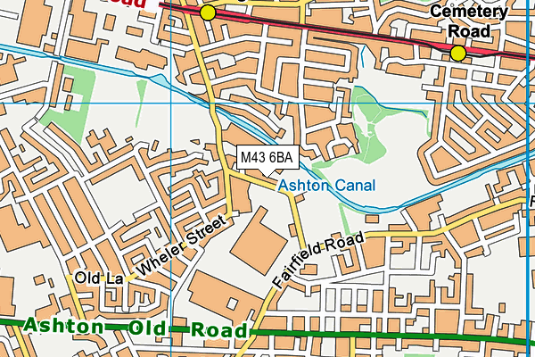 M43 6BA map - OS VectorMap District (Ordnance Survey)