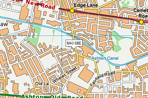 M43 6BE map - OS VectorMap District (Ordnance Survey)