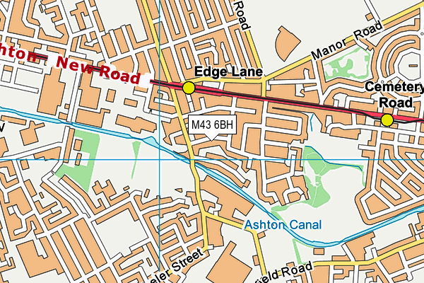 M43 6BH map - OS VectorMap District (Ordnance Survey)