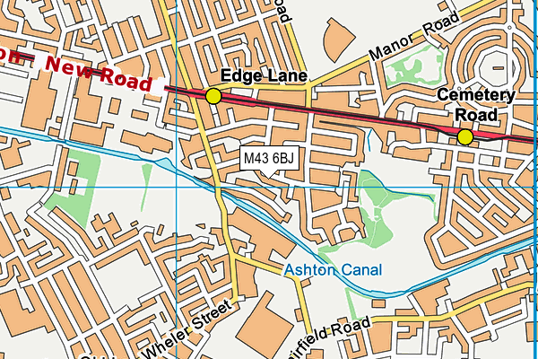 M43 6BJ map - OS VectorMap District (Ordnance Survey)