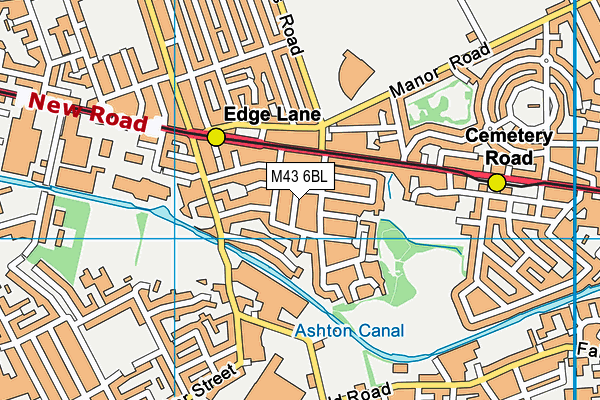 M43 6BL map - OS VectorMap District (Ordnance Survey)