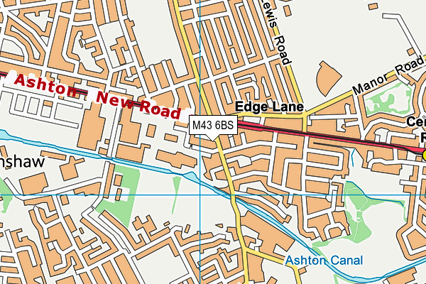 M43 6BS map - OS VectorMap District (Ordnance Survey)