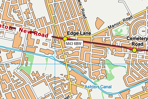 M43 6BW map - OS VectorMap District (Ordnance Survey)