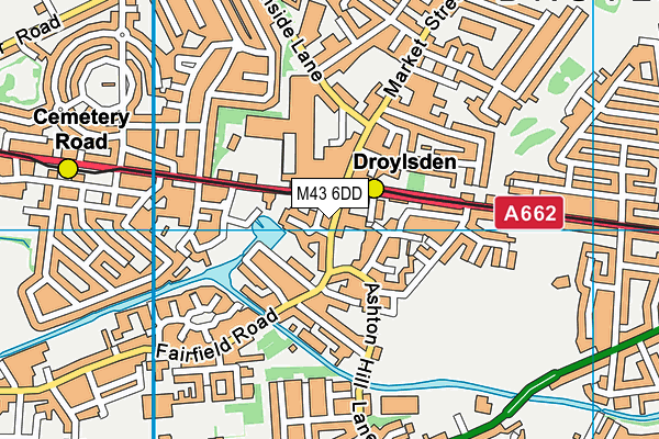 M43 6DD map - OS VectorMap District (Ordnance Survey)