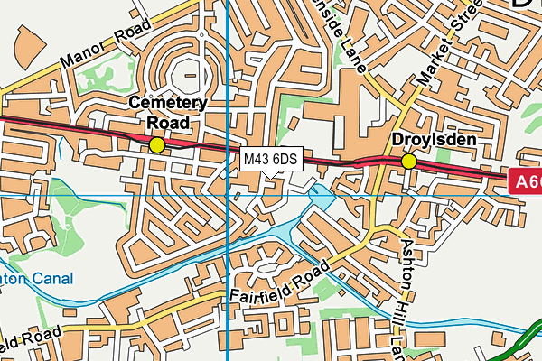M43 6DS map - OS VectorMap District (Ordnance Survey)