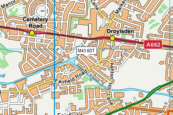 M43 6DT map - OS VectorMap District (Ordnance Survey)