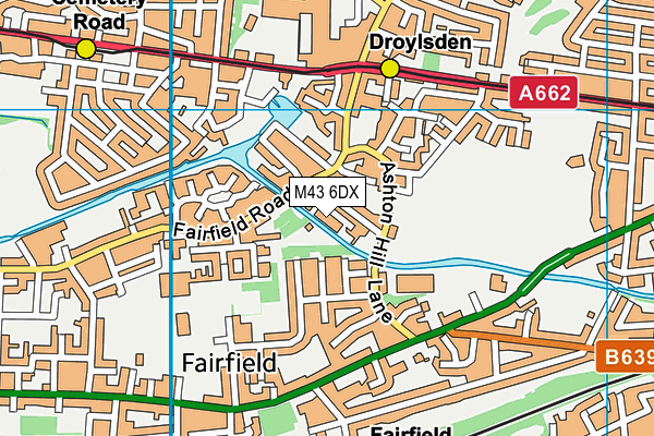 M43 6DX map - OS VectorMap District (Ordnance Survey)