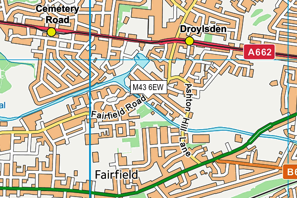 M43 6EW map - OS VectorMap District (Ordnance Survey)