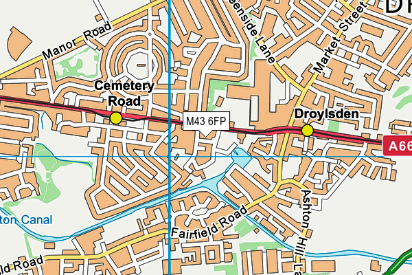 M43 6FP map - OS VectorMap District (Ordnance Survey)