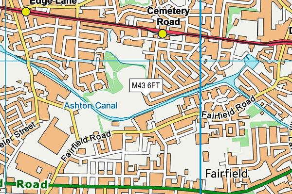 M43 6FT map - OS VectorMap District (Ordnance Survey)