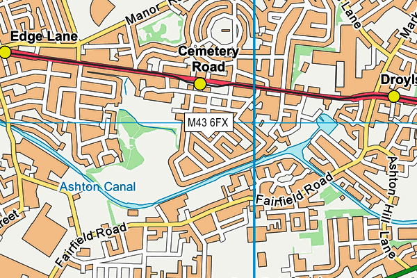 M43 6FX map - OS VectorMap District (Ordnance Survey)