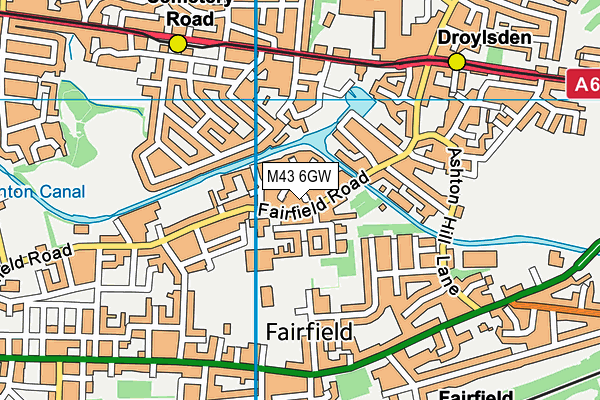 M43 6GW map - OS VectorMap District (Ordnance Survey)