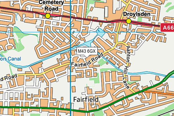 M43 6GX map - OS VectorMap District (Ordnance Survey)
