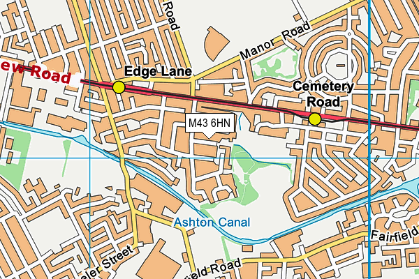 M43 6HN map - OS VectorMap District (Ordnance Survey)