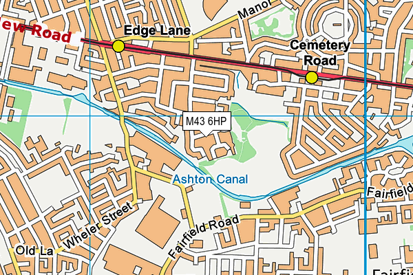 M43 6HP map - OS VectorMap District (Ordnance Survey)