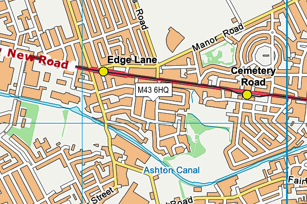 M43 6HQ map - OS VectorMap District (Ordnance Survey)