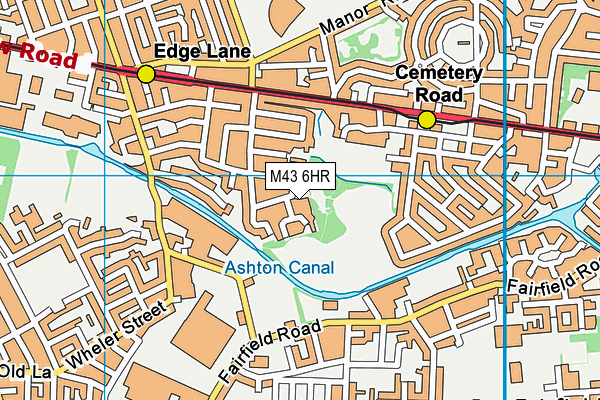 M43 6HR map - OS VectorMap District (Ordnance Survey)