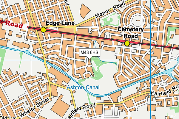 M43 6HS map - OS VectorMap District (Ordnance Survey)