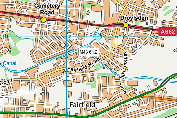 M43 6HZ map - OS VectorMap District (Ordnance Survey)