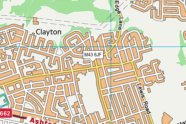 M43 6JF map - OS VectorMap District (Ordnance Survey)