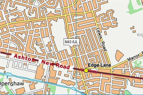 M43 6JL map - OS VectorMap District (Ordnance Survey)