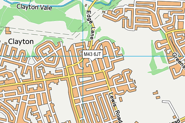 M43 6JT map - OS VectorMap District (Ordnance Survey)