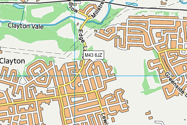 M43 6JZ map - OS VectorMap District (Ordnance Survey)