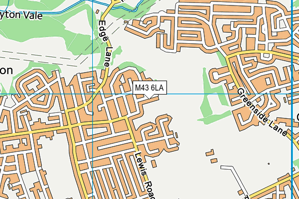 M43 6LA map - OS VectorMap District (Ordnance Survey)