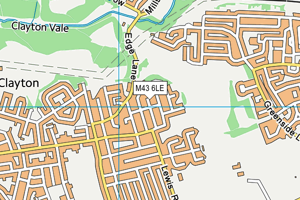 M43 6LE map - OS VectorMap District (Ordnance Survey)