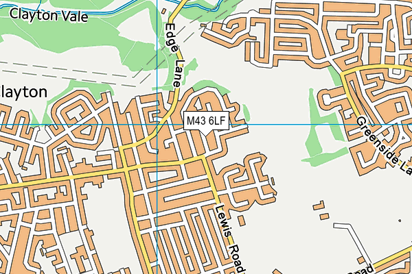 M43 6LF map - OS VectorMap District (Ordnance Survey)