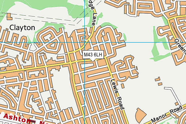 M43 6LH map - OS VectorMap District (Ordnance Survey)