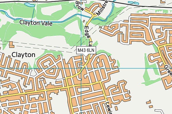 M43 6LN map - OS VectorMap District (Ordnance Survey)