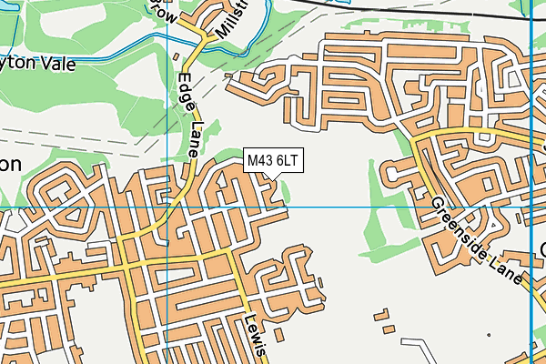 M43 6LT map - OS VectorMap District (Ordnance Survey)