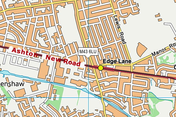 M43 6LU map - OS VectorMap District (Ordnance Survey)