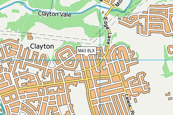 M43 6LX map - OS VectorMap District (Ordnance Survey)